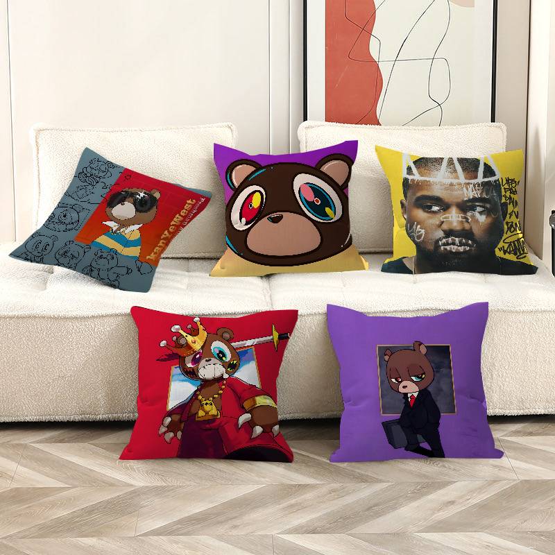 Home Textiles Super Soft - Klassische Rapper-Kissenbezüge mit K-Kanye W-West Y-Ye-Motiv,