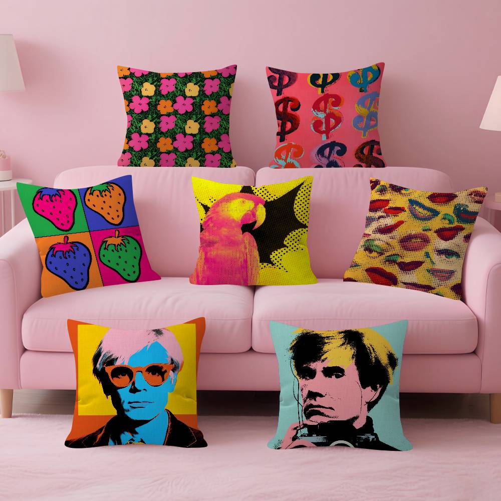 Home Art Textiles - A-Andy W-Warhol Art Kissenbezug, Auto-Kissenhülle für