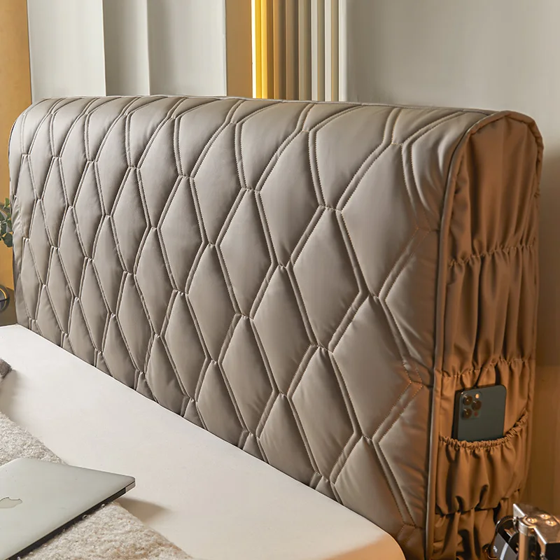 Luxury Home Textiles Usa - Verdickter, kratzfester Bett-Kopfteilbezug aus PU-Leder, gesteppt,