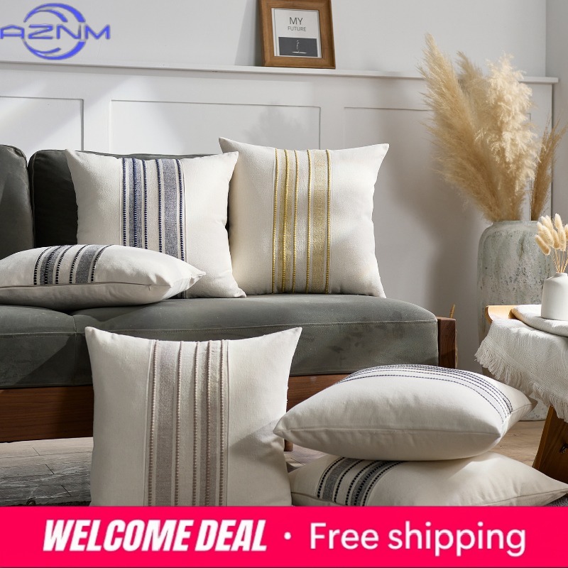 Luxury Home Textiles Usa - Nordisch moderner, schlichter, garngefärbter Kissenbezug im