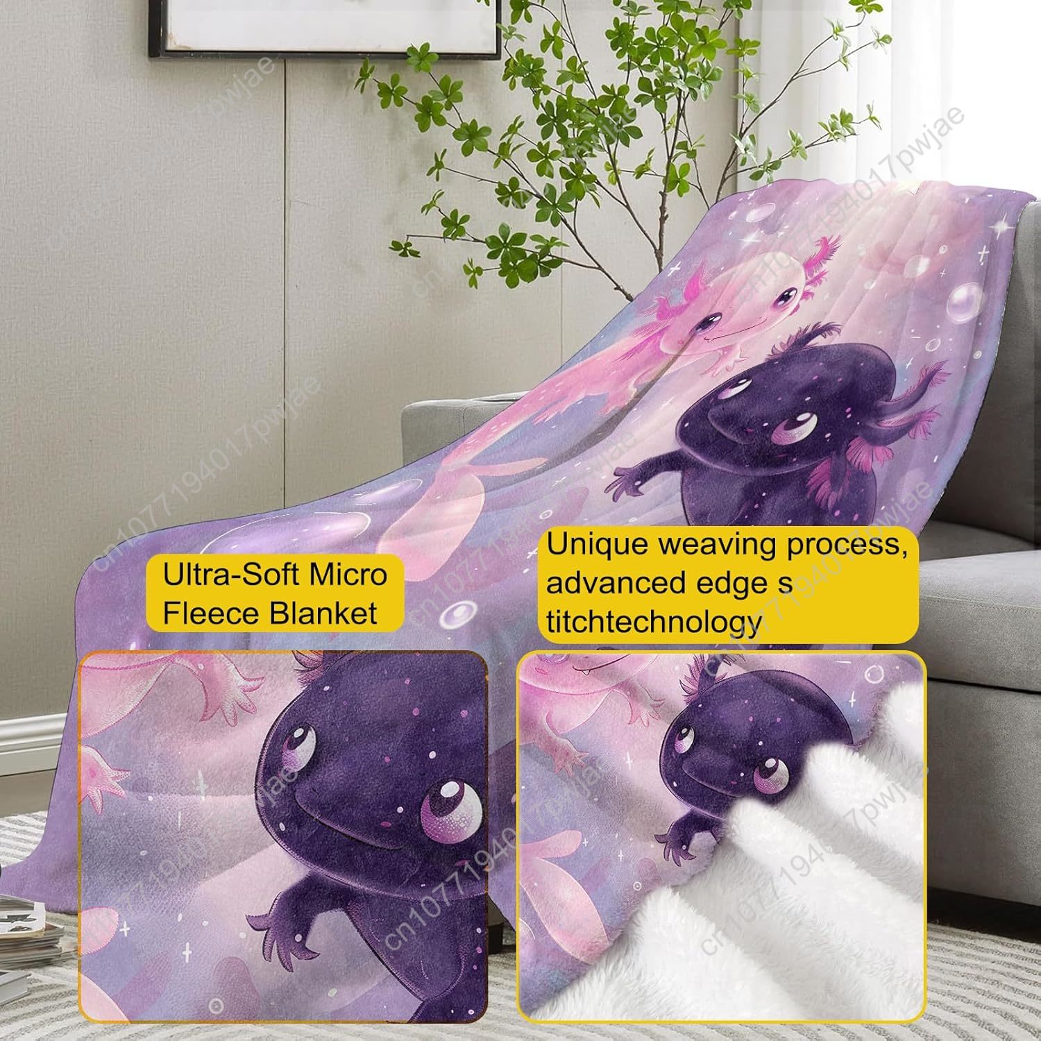 Axolotl-Decke, niedliche Axolo – Home Textiles Blanket Bewertung und Preis