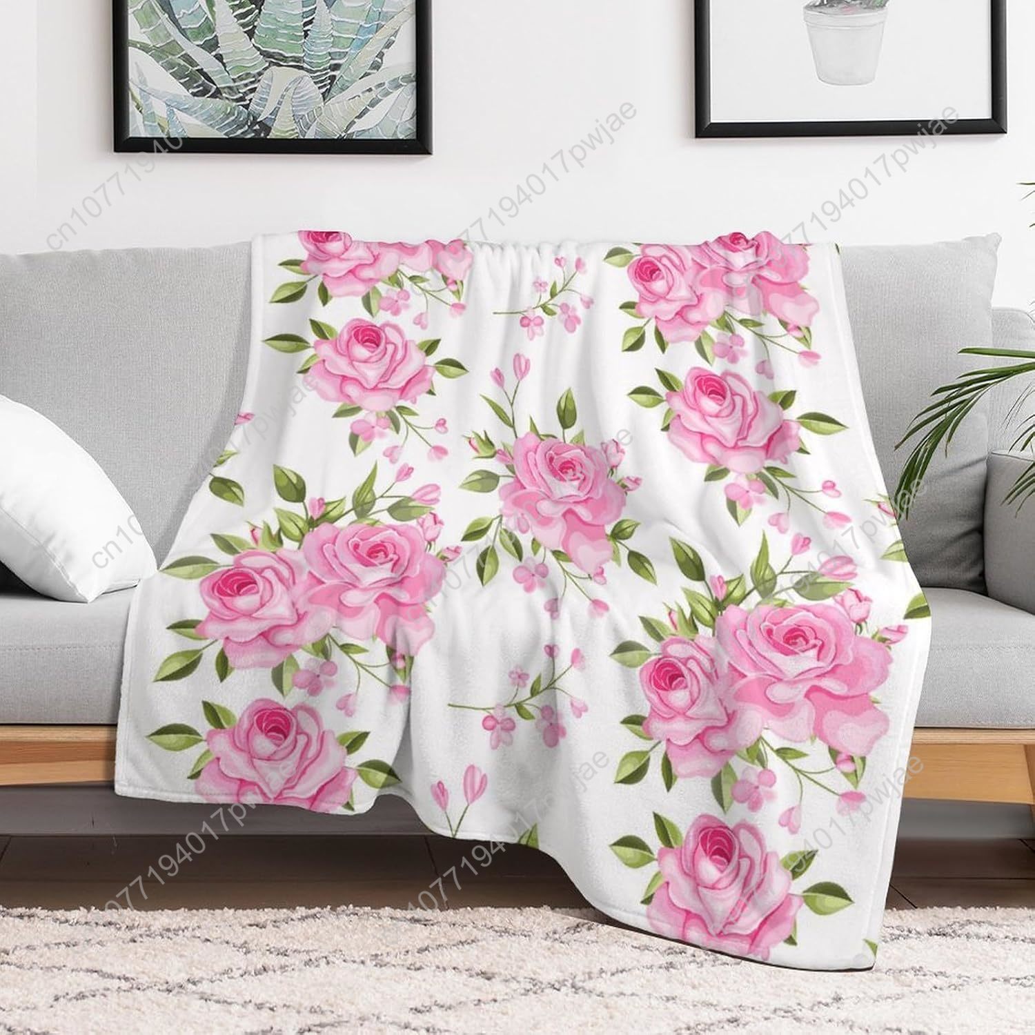 Rosa Blumen-Überwurfdecke, Blu – Home Textiles Blanket Bewertung und Preis