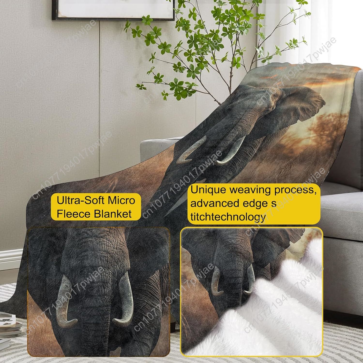 Elefanten-Fleecedecke, realist – Home Textiles Blanket Bewertung und Preis
