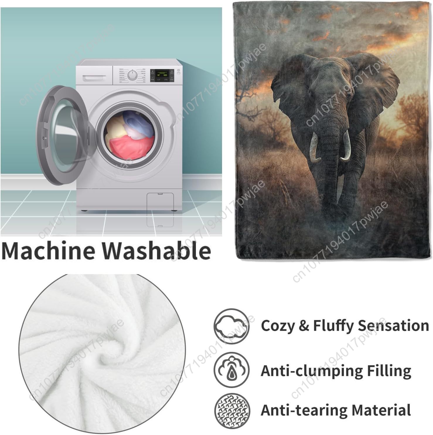 Elefanten-Fleecedecke, realist – Home Textiles Blanket Bewertung und Preis