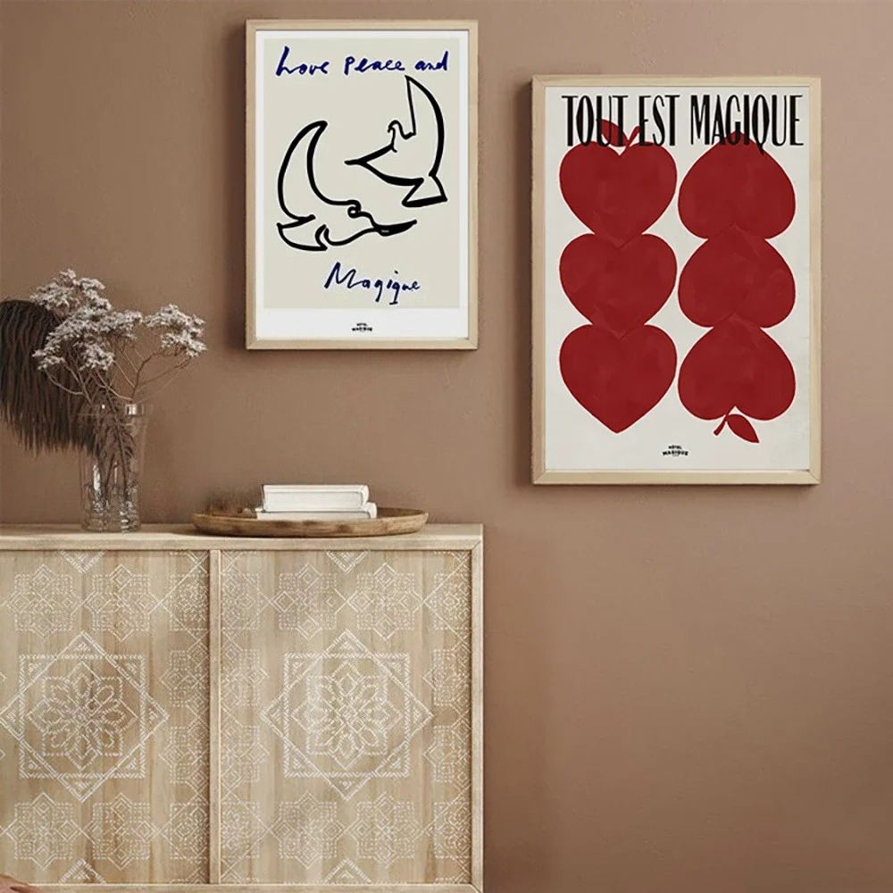 Moderne Nordic Retro Kunst Rot – Home Textiles France Bewertung und Preis