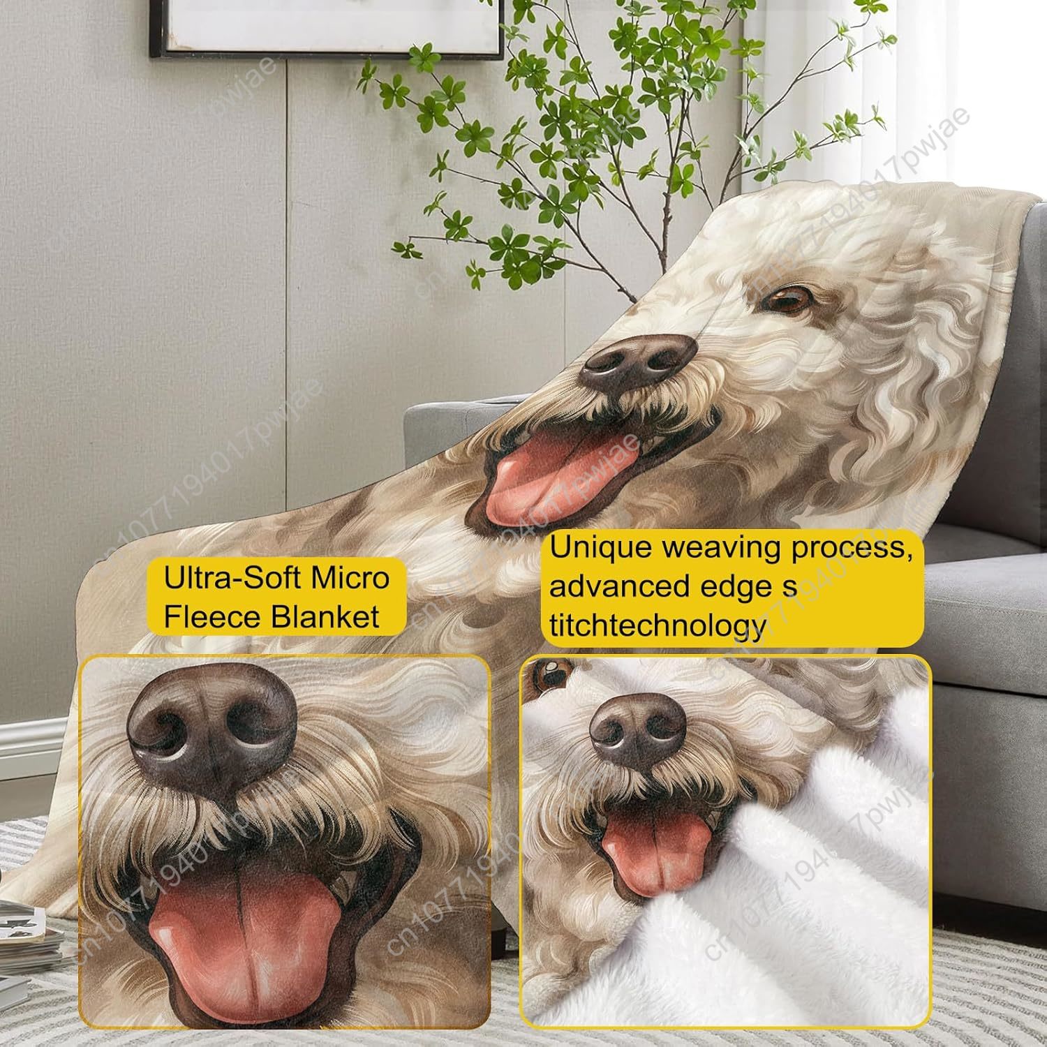 Fröhliche Pudel-Porträt-Decke, – Home Textiles Blanket Bewertung und Preis